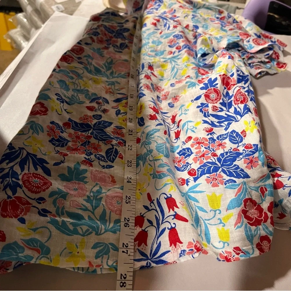 Charter Club 100% Linen Vibrant Floral Blouse XXL - Picture 10 of 10